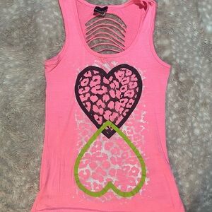 Hot Pink Cut Back Tank Top